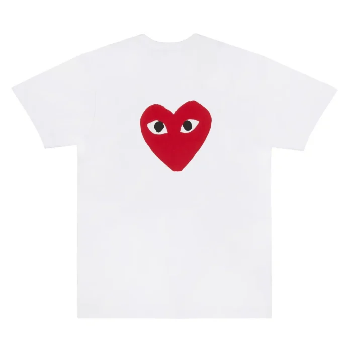 CDG Blank Heart T-Shirt With Red Emblem