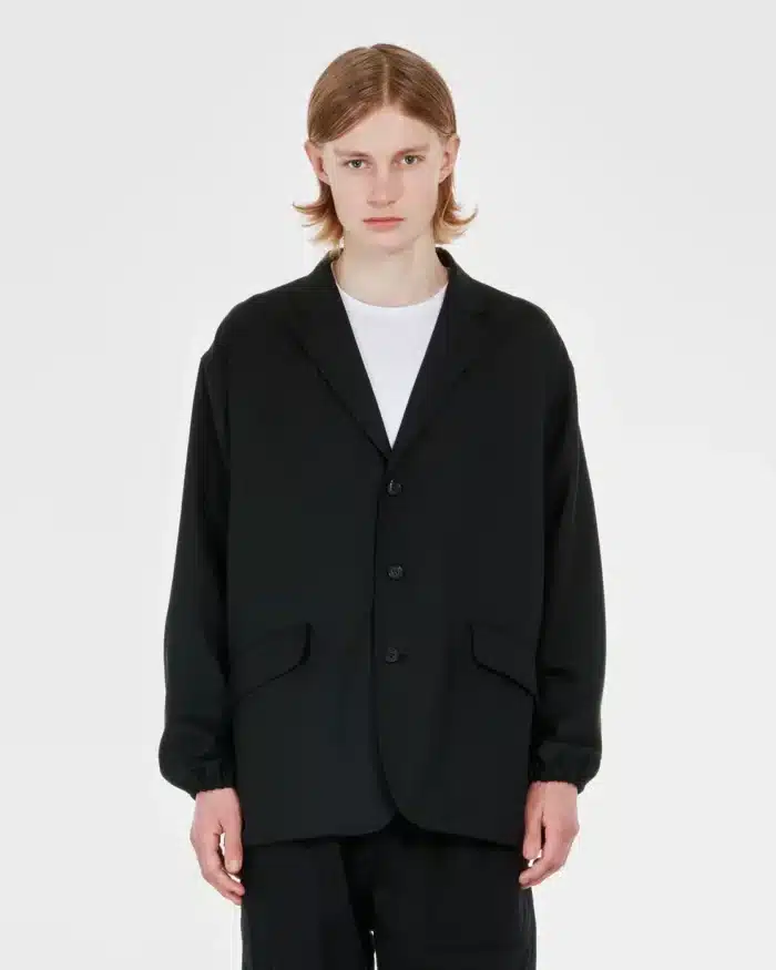 CDG Homme Men's Wool Herringbone Black Jacket
