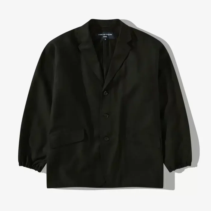 CDG Homme Men's Wool Herringbone Black Jacket