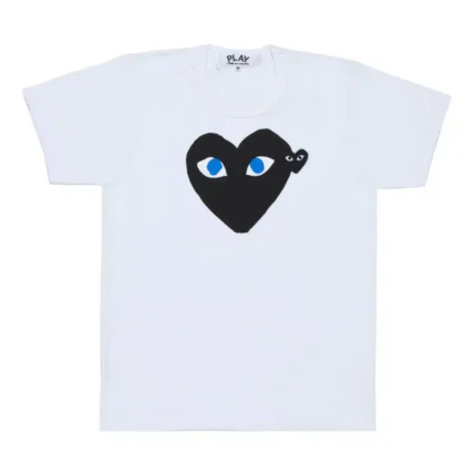 CDG T-Shirt Black Heart Blue Eyes