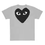 CDG T-Shirt Black Small Logo and Heart on Back