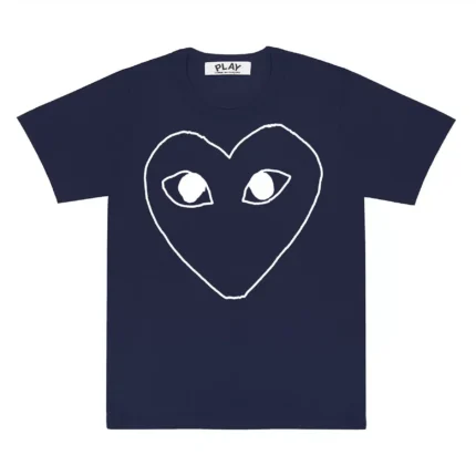 CDG T-Shirt White Outline Heart