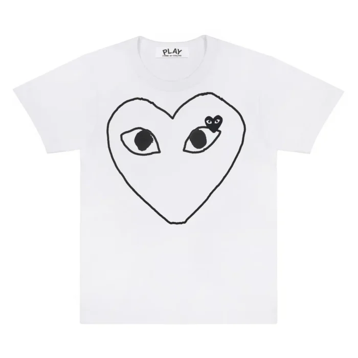 CDG T-Shirt With black Outline Heart