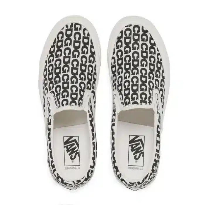 CDG Vans Slip-On White Shoes