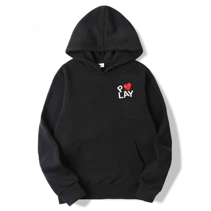 Play Logo With Red Heart Printed CDG Hoodie